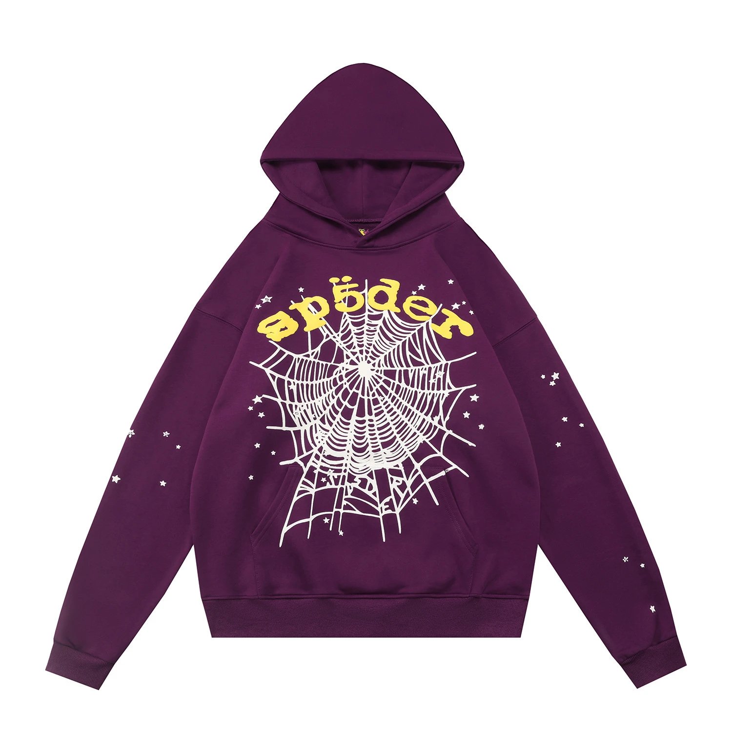 Spider Spider Web Rhinestone Embellished Black Hoodie - 11