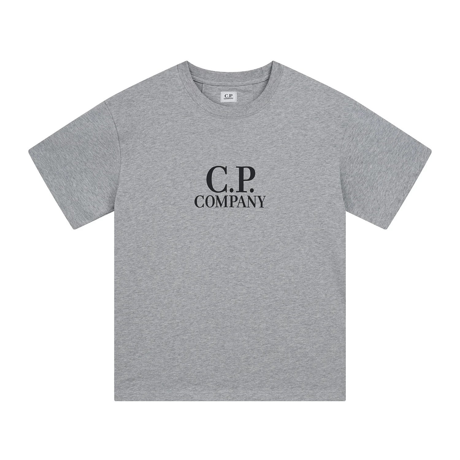 C.P. Company T-Shirts Logo Print Crewneck Short-Sleeve T-Shirt — 218 Heather Gray