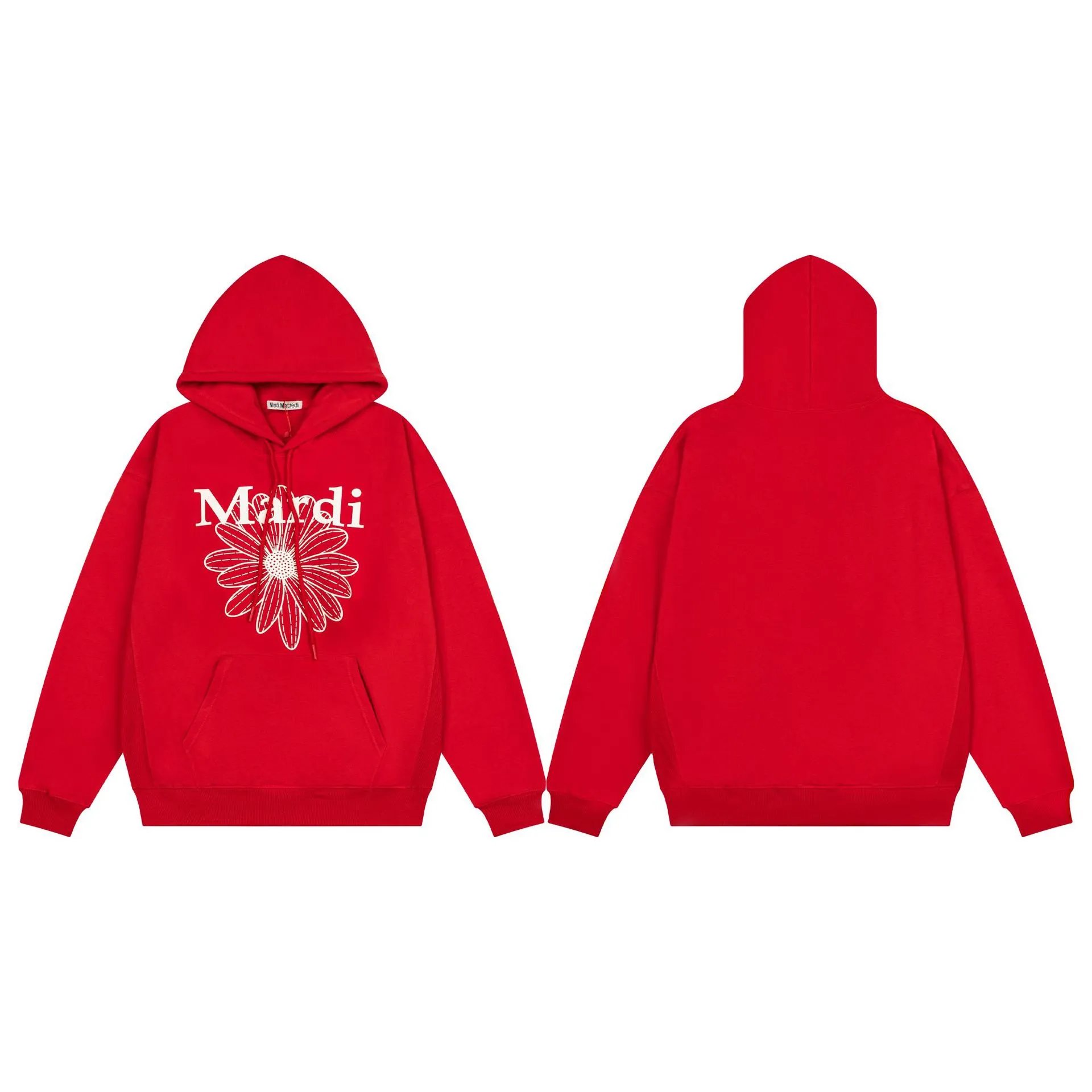 Mardi Mercredi Bold Logo Red Hoodie - 3