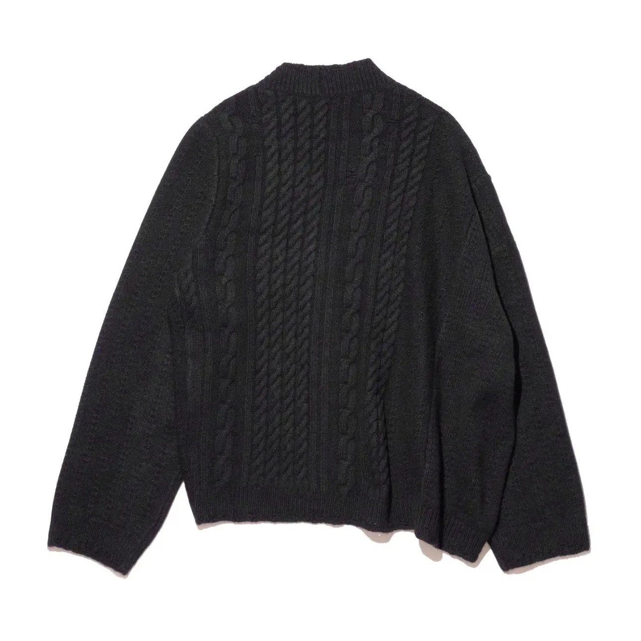 Design Abstract Motif Knit Sweater Black Red - 16