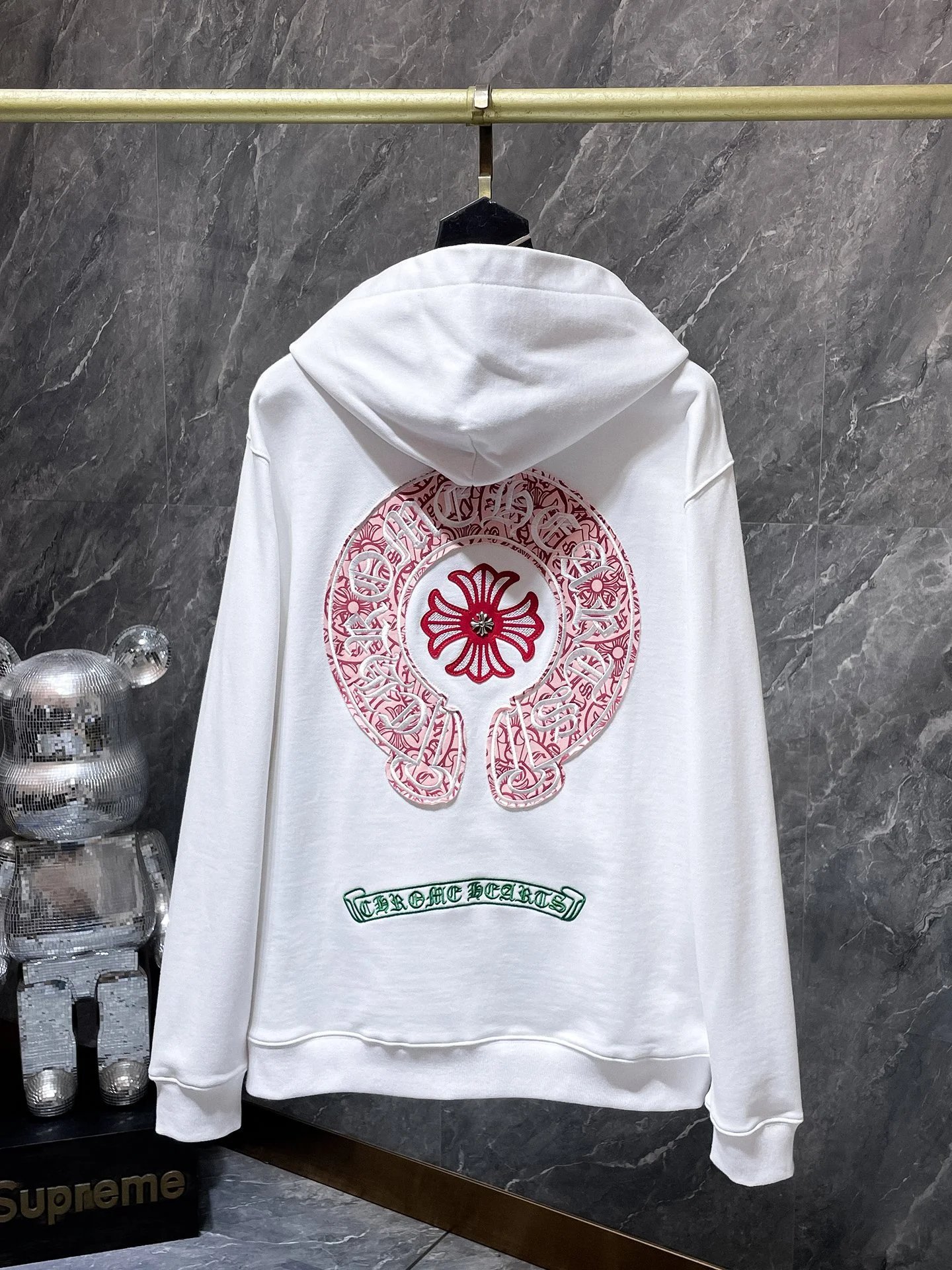 Chrome Hearts Floral Sleeve Hoodie Black - 10