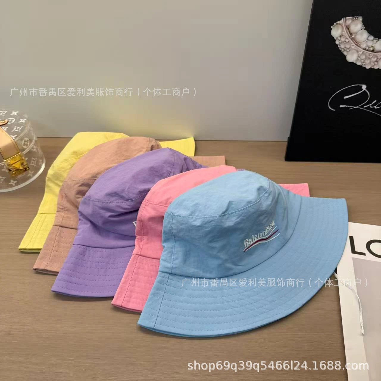 Balenciaga Logo Embroidered Yellow Bucket Hat - 2