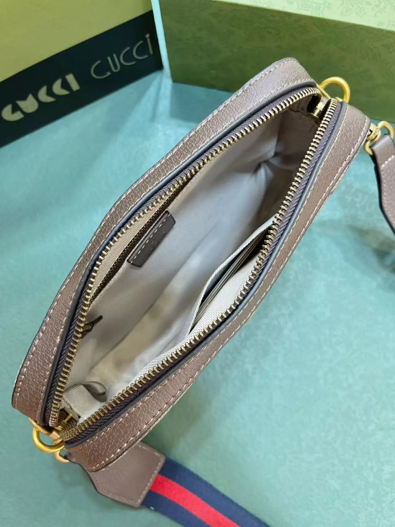 Gucci Ophidia GG Mini Camera Bag Beige Canvas Crossbody Bag - 5