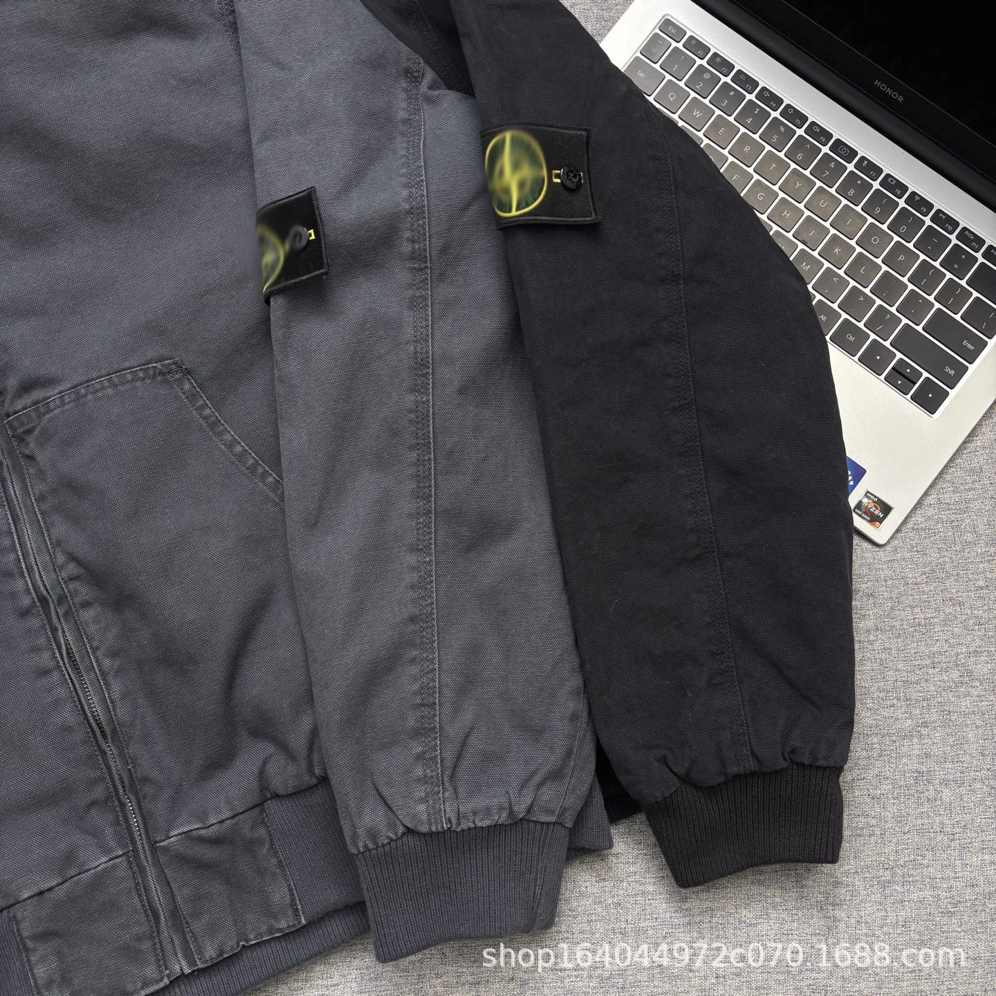 Stone Island Hooded Bomber Jacket Dark Gray Outerwear - 8