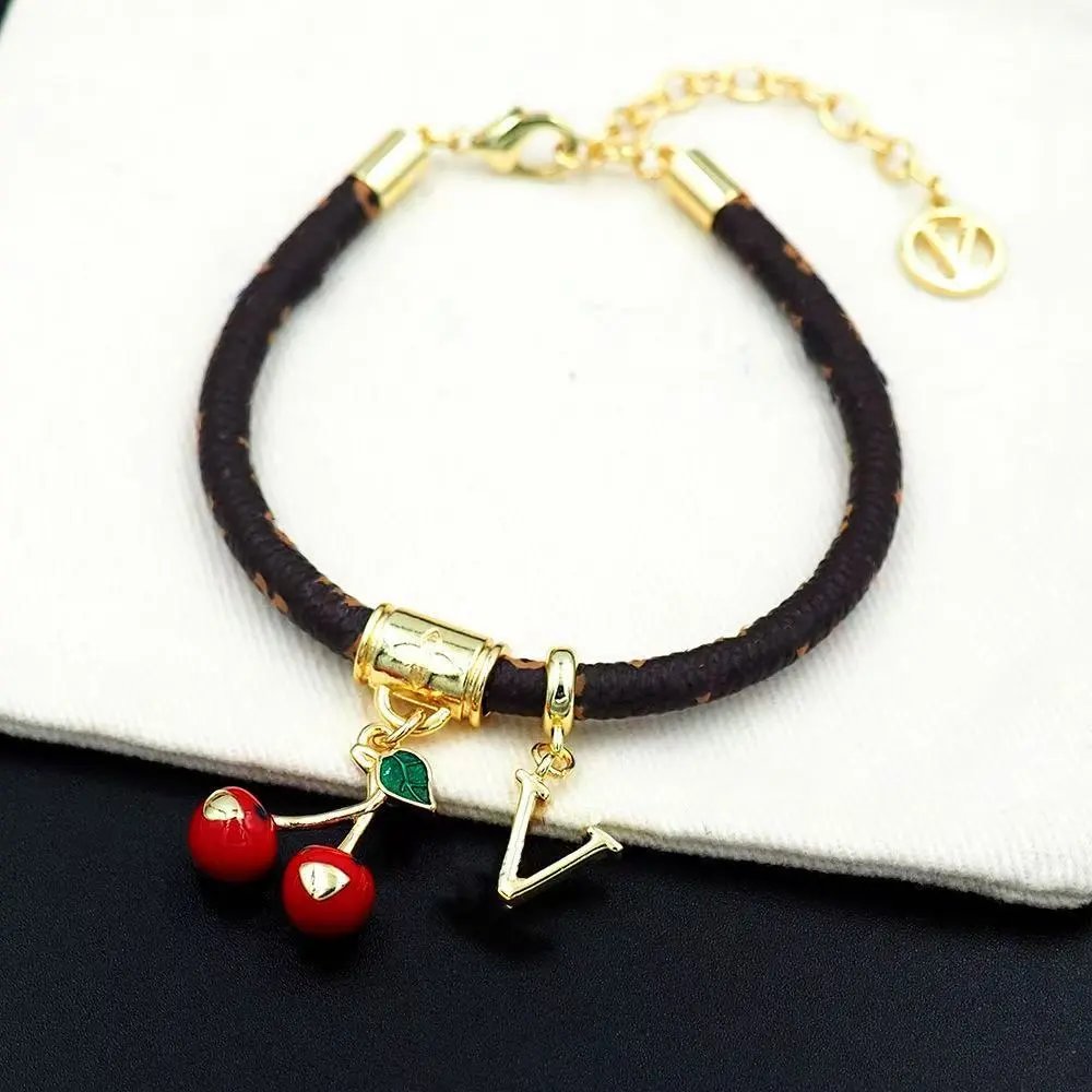 Valentino VLogo Cherry Charm Gold-Tone Bracelet Jewelry - 9