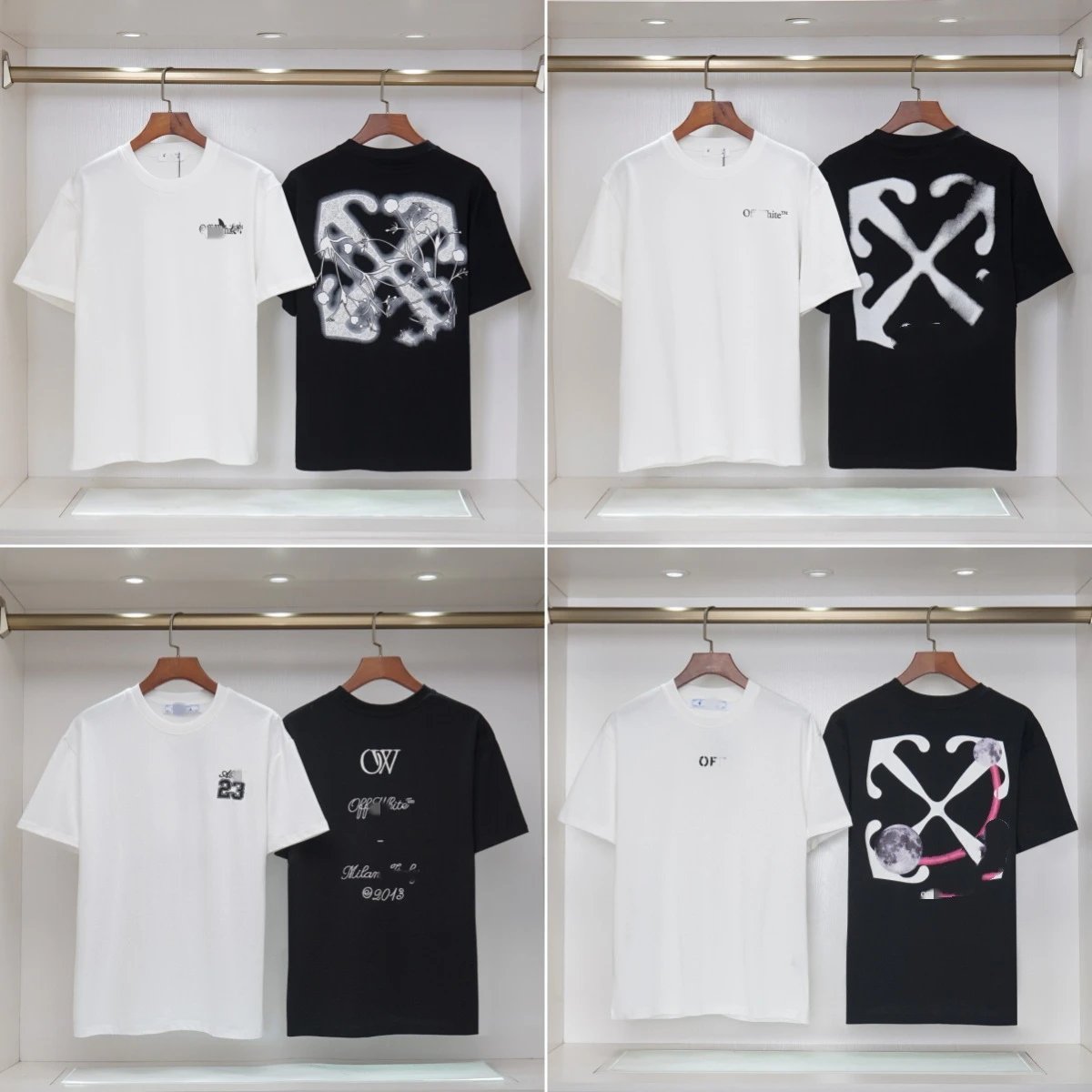 Off-White Distressed Print Logo T-Shirt White - 5