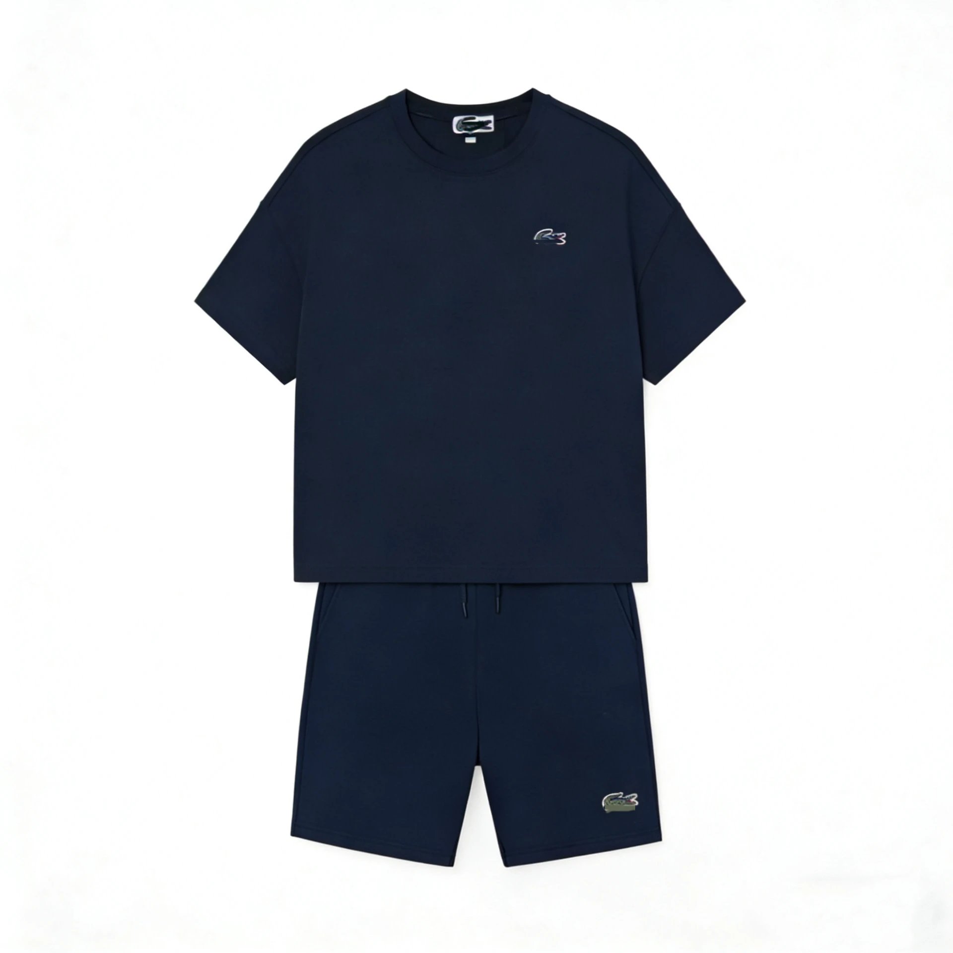 Lacoste Classic Croc Logo White T-Shirt and Shorts Set - 11