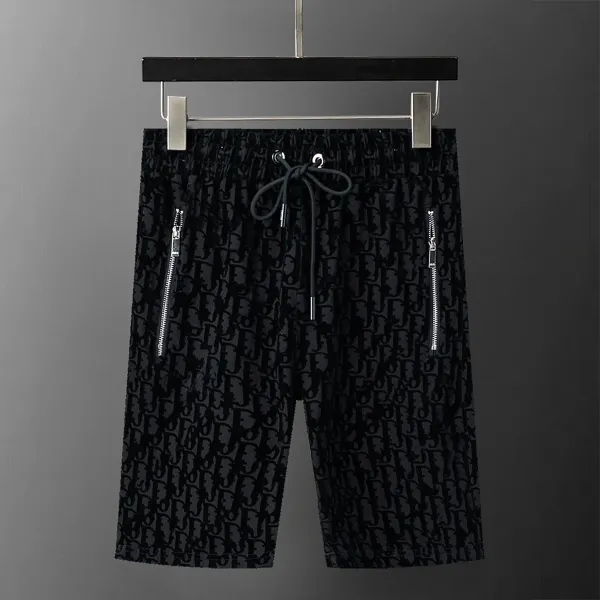 Dior Oblique Monogram Velvet Shorts Black - 1