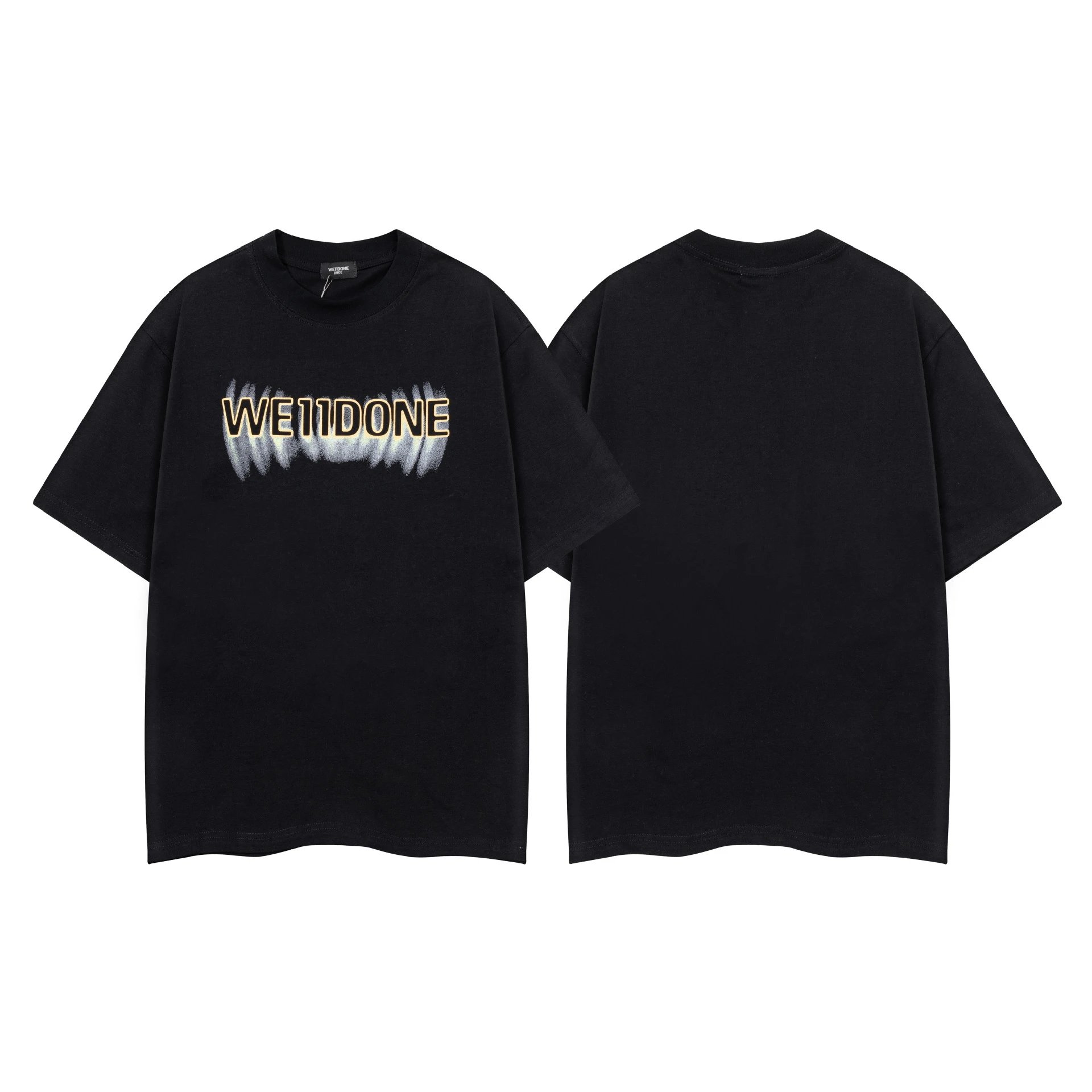 Design Wetdone Distorted Logo Black Oversized T-Shirt T-Shirts - 24