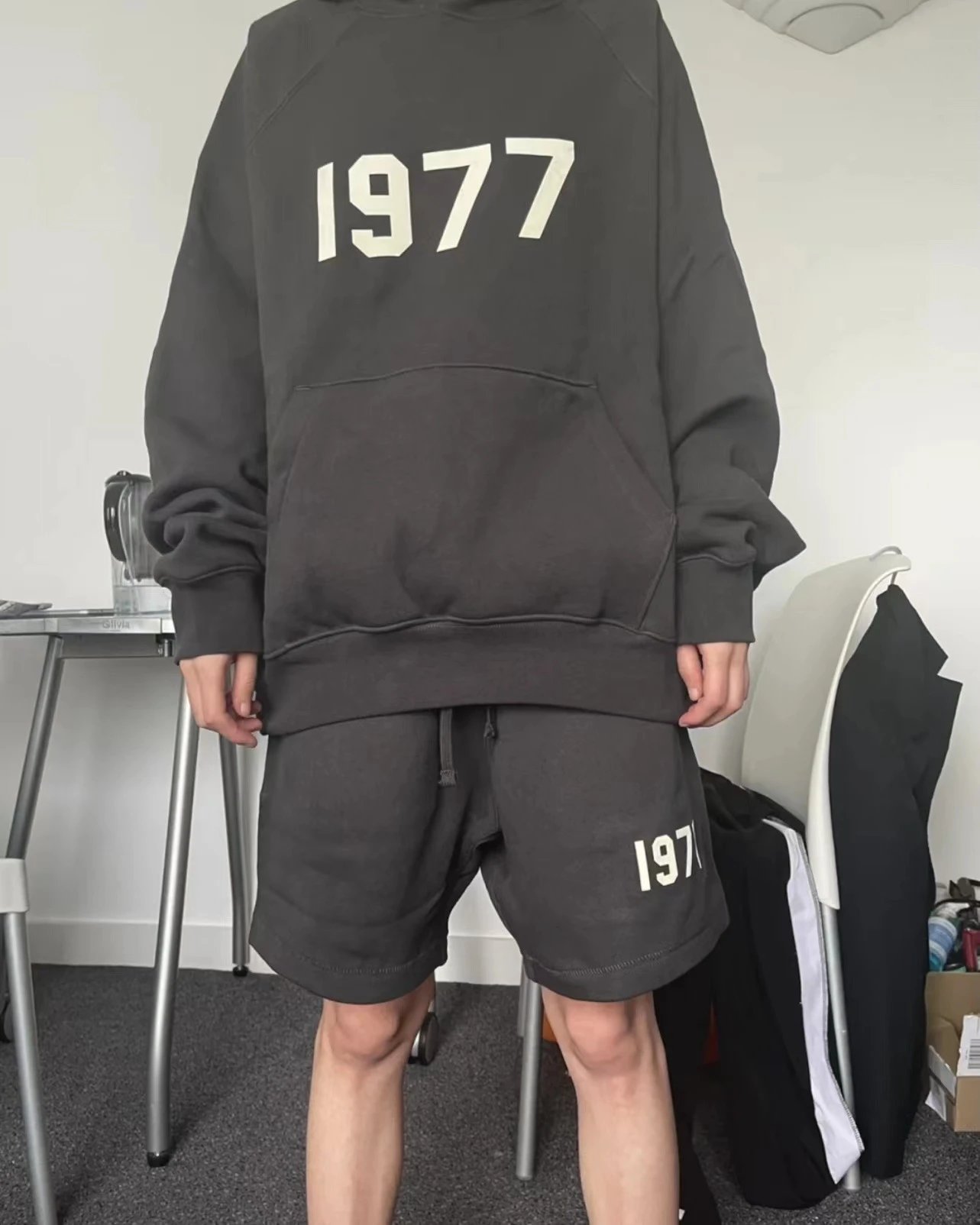 Fear of God Essentials 1977 Black Sweat Shorts - 17