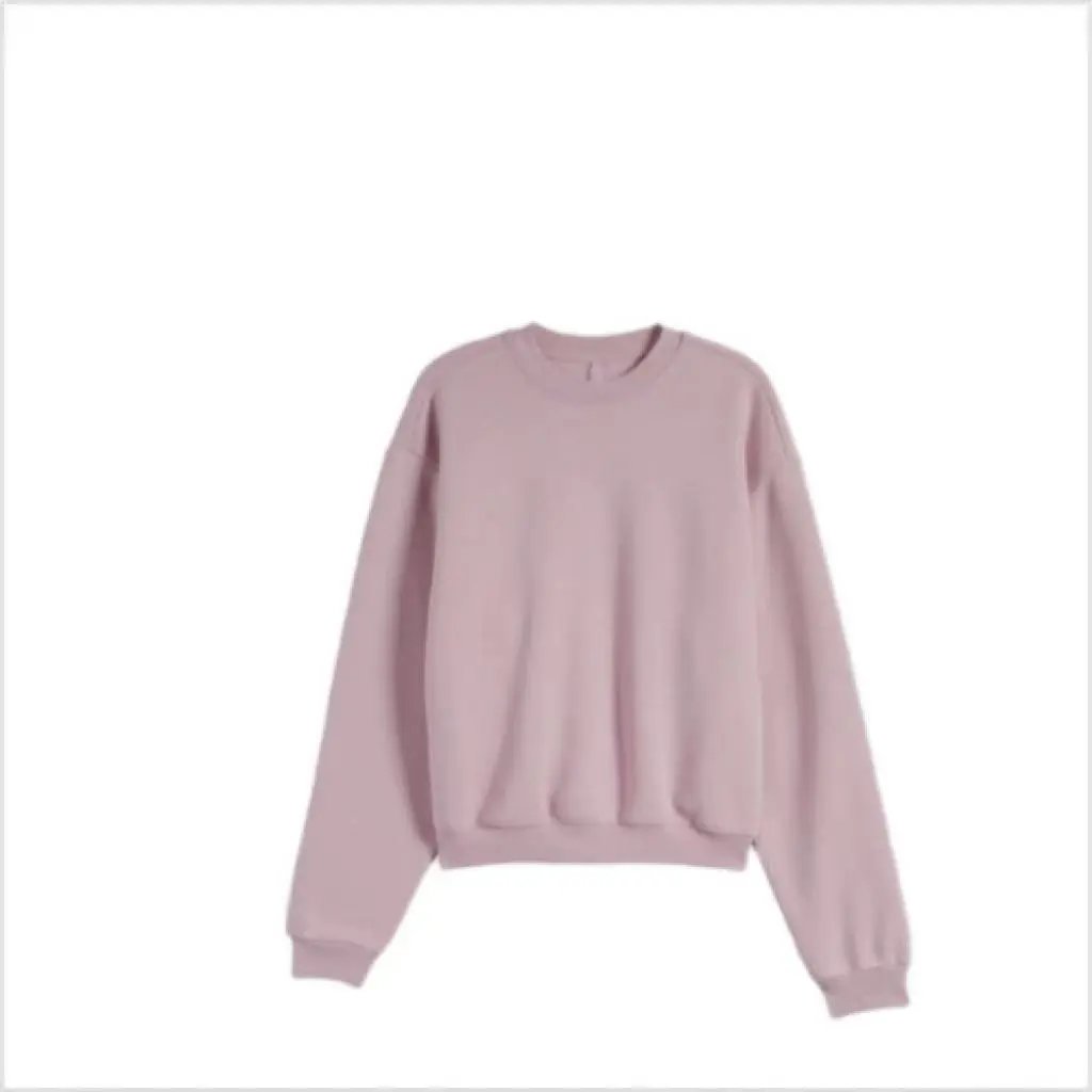 Design Ribbed Long Sleeve Crop Top Dusty Pink - 8