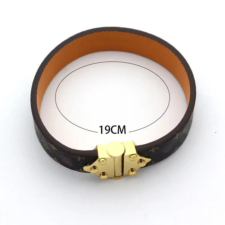 Louis Vuitton Monogram Canvas Bracelet Black Gold Hardware Jewelry - 3