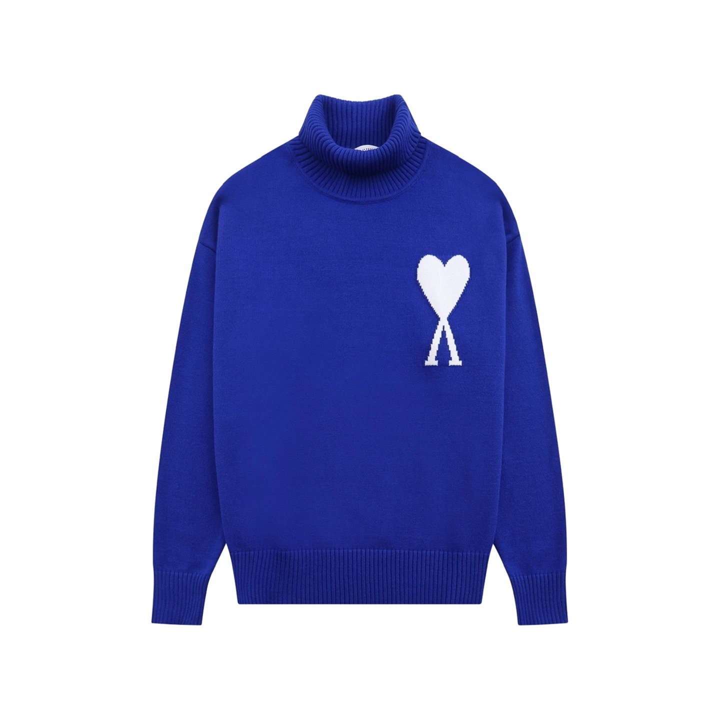 Ami Paris Heart Logo Turtleneck Sweater Forest Green - 28