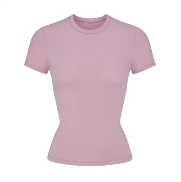 Design Ribbed Long Sleeve Crop Top Dusty Pink - 5