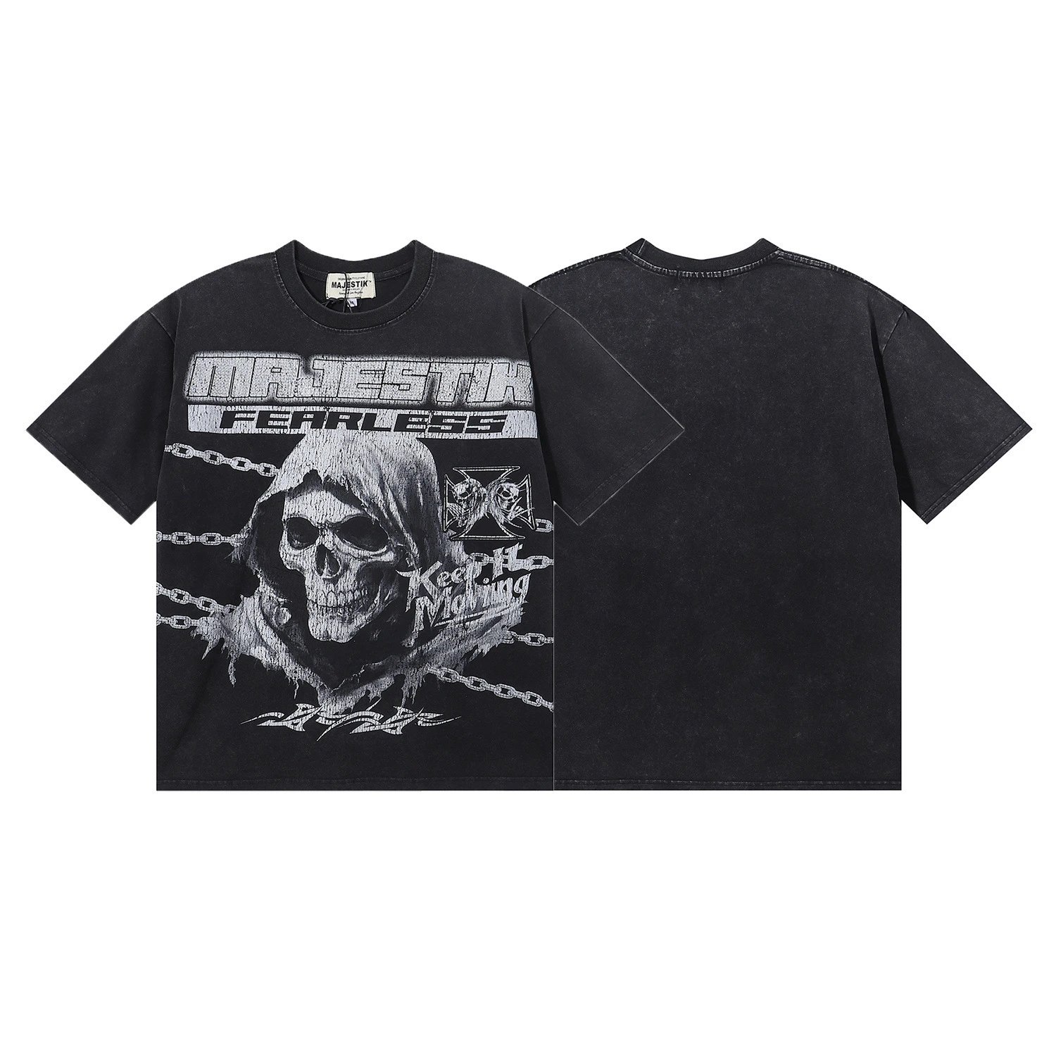Design Majestik Football Bulldog Graphic T-Shirt Black T-Shirts - 10