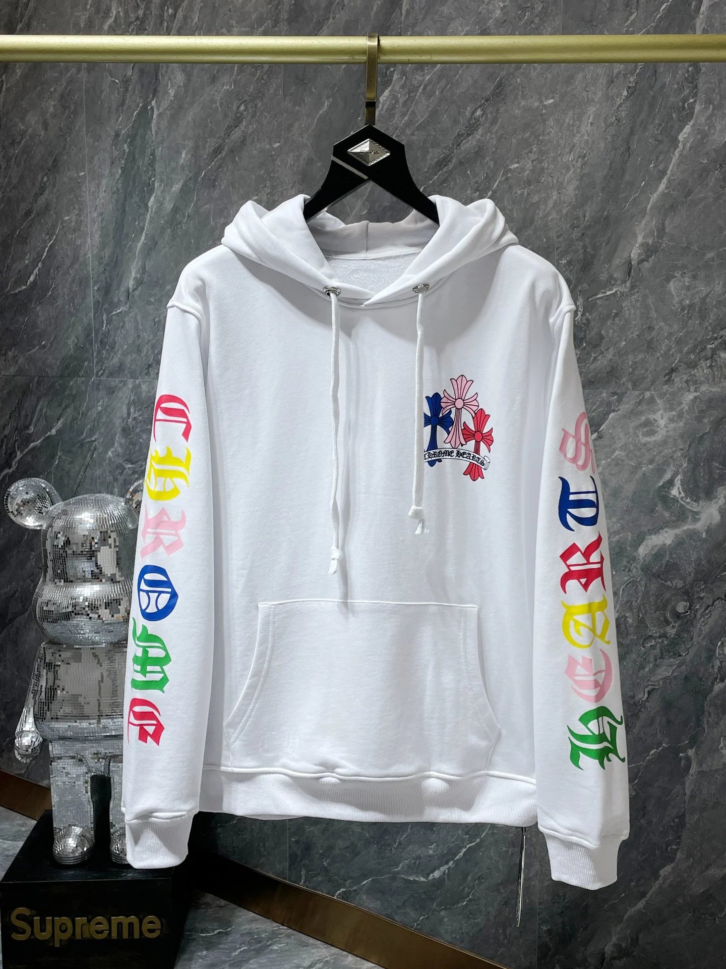 Chrome Hearts Floral Sleeve Hoodie Black - 45