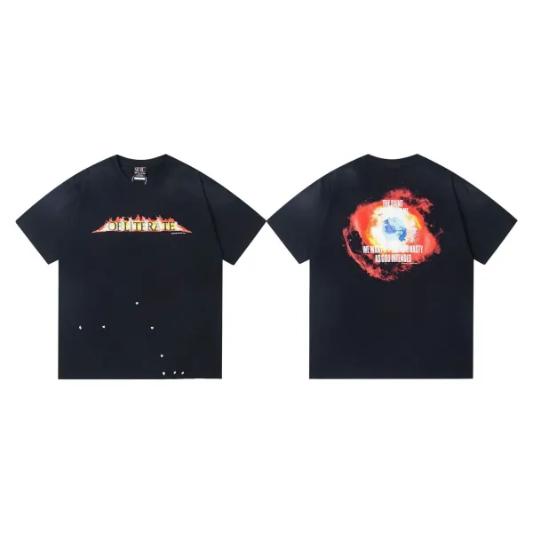 Broken Planet Obliterate Distressed Graphic T-Shirt Black - 1