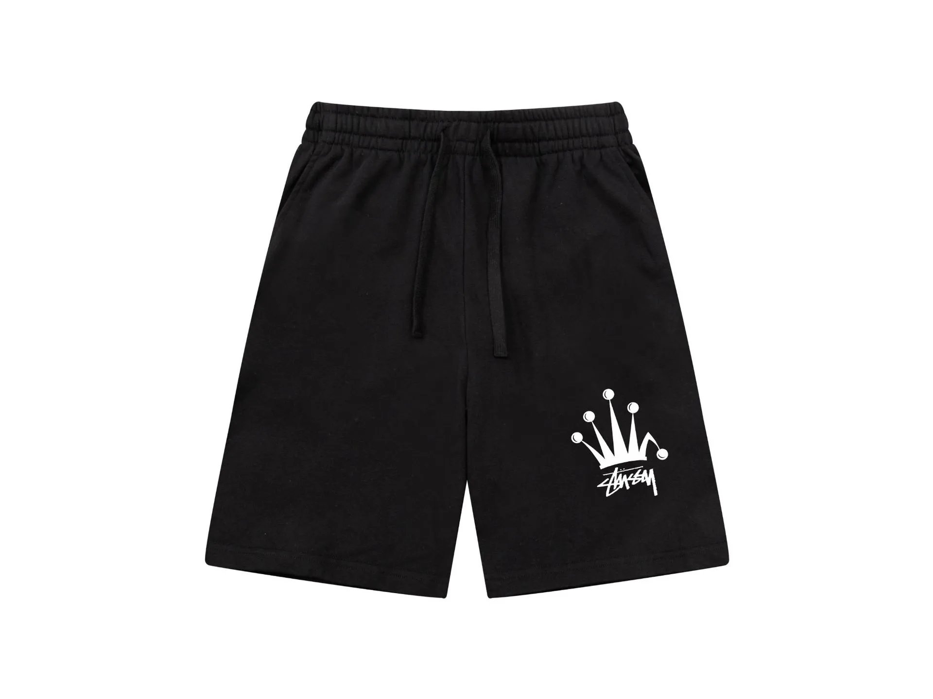 Stussy Logo Print Black Sweatshorts Shorts - 18