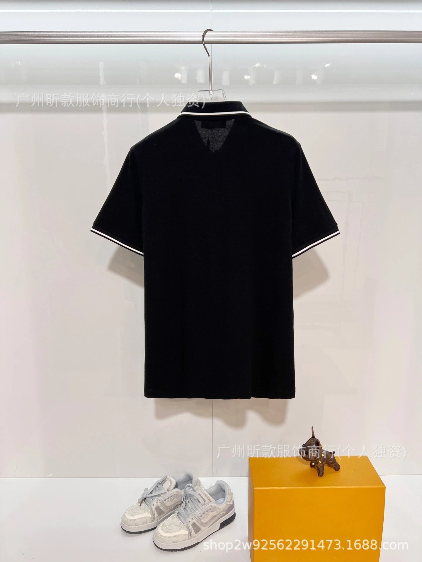Fendi Monster Eye Polo White with Black Trim Polo Shirt - 5
