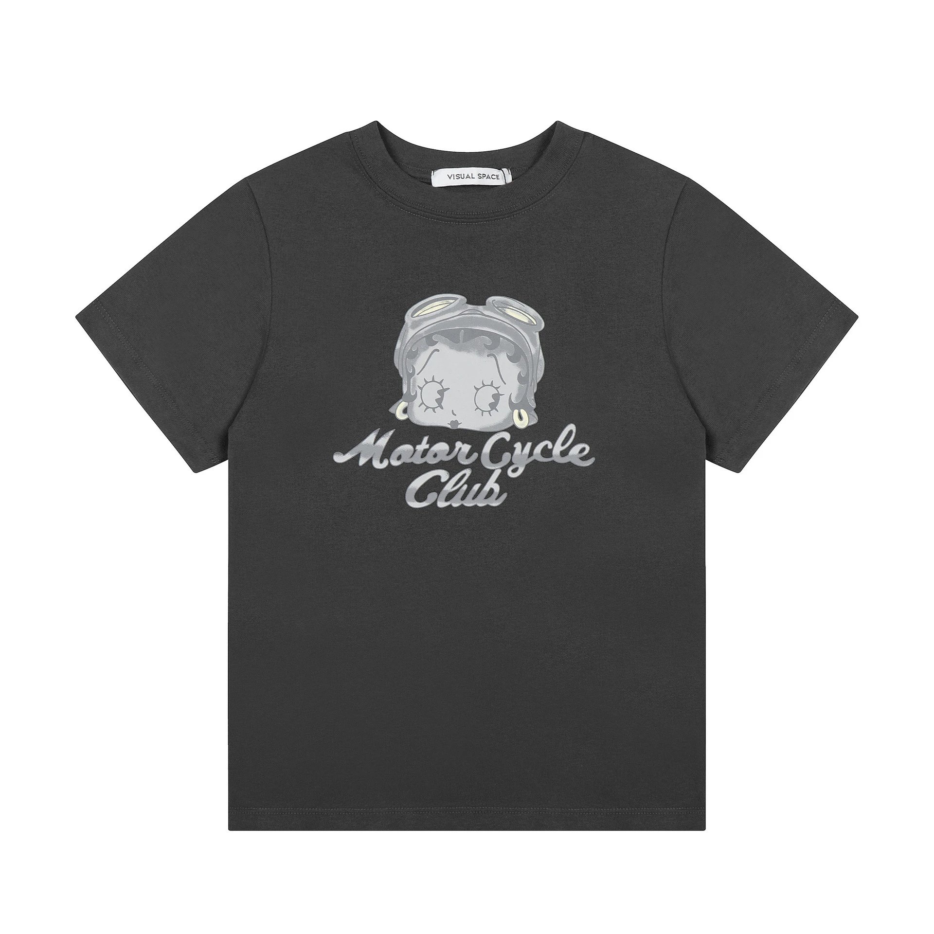 Design Visual Space Betty Boop Motor Cycle Club Beige T-Shirt T-Shirts - 14