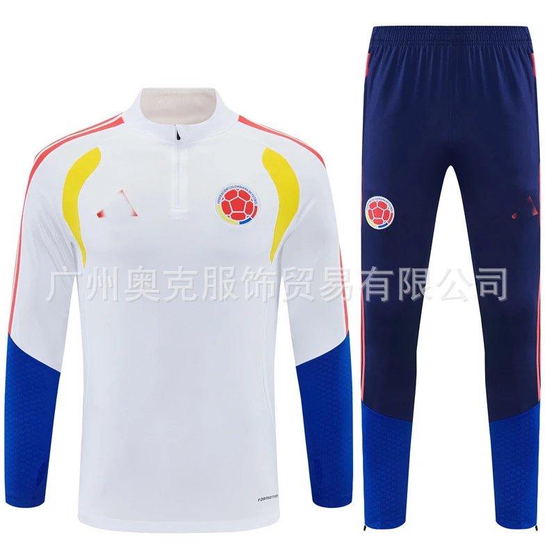 Adidas Colombia National Team Training Set Navy Blue Yellow Red Tracksuit - 2