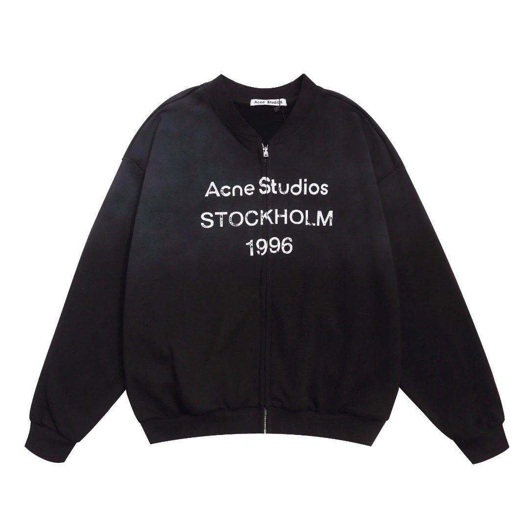Acne Studios Stockholm 1996 Black Zip-Up Bomber Jacket Outerwear Jacket - 7
