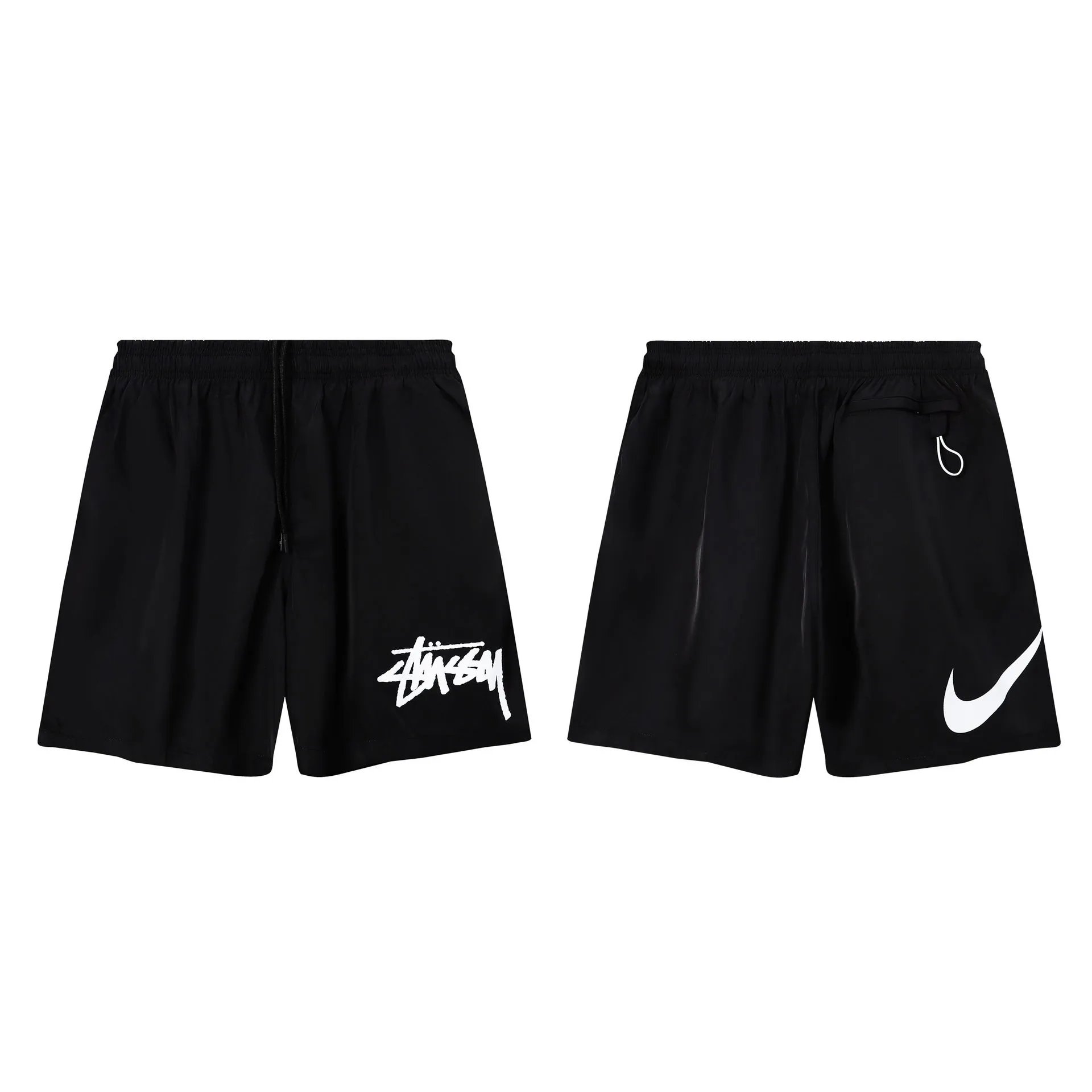 Stussy Logo Print Black Sweatshorts Shorts - 6