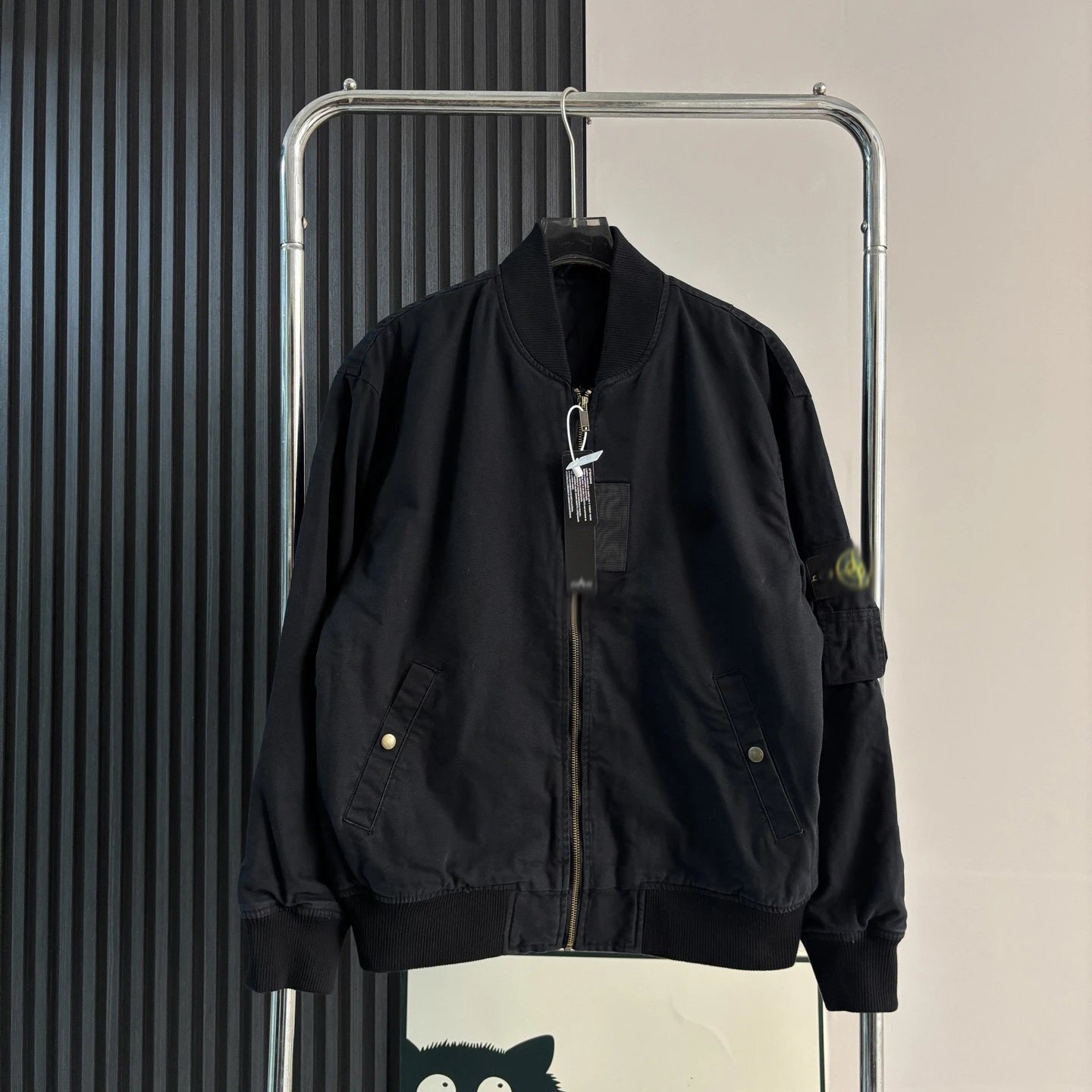 Stone Island Bomber Jacket Dark Gray Outerwear - 5