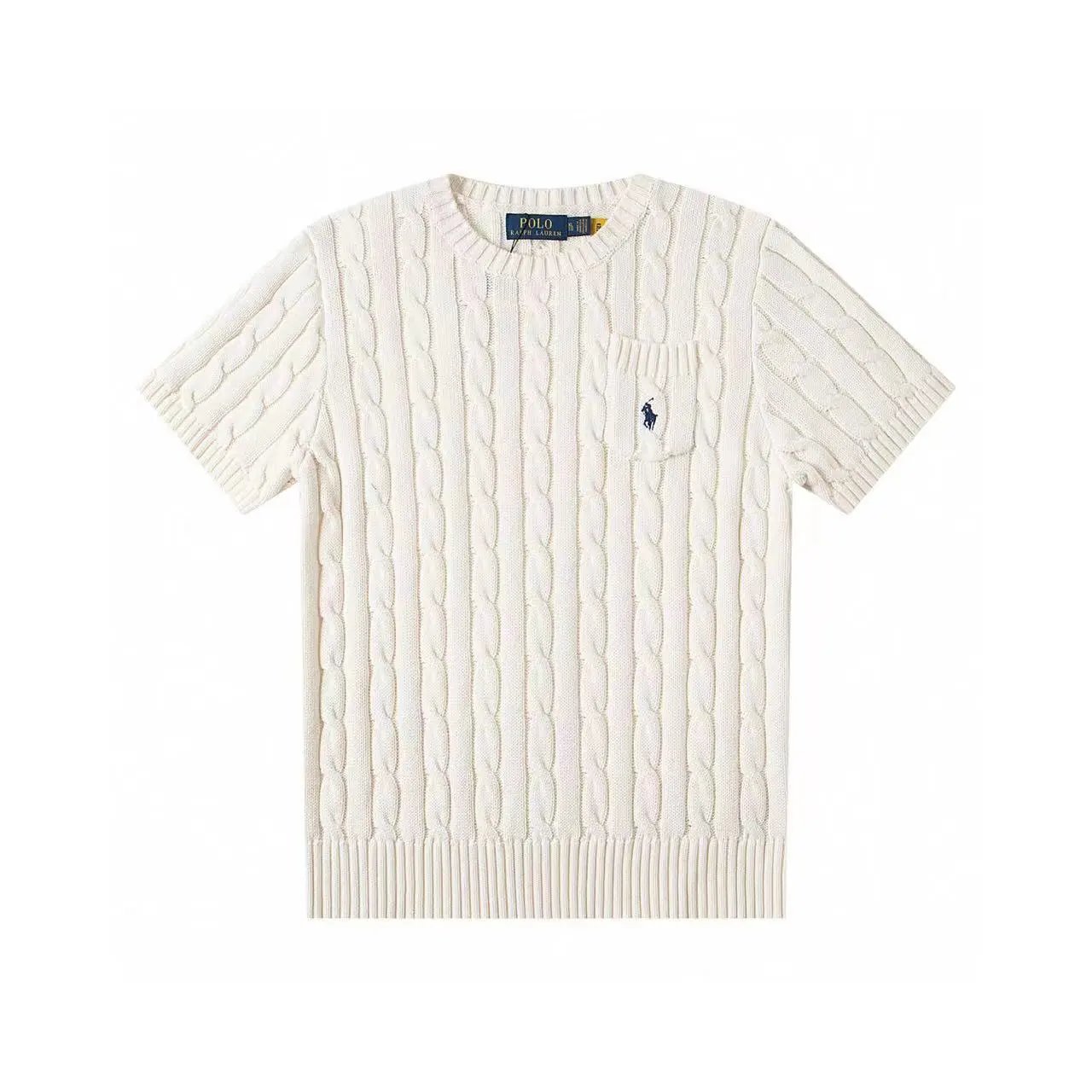 Polo Ralph Lauren Cable Knit Short-Sleeve Sweater Purple - 3