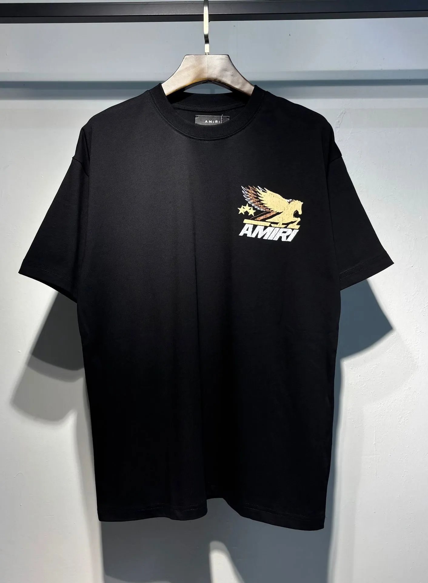 Amiri Hollywood Arch Logo Black T-Shirt - 34