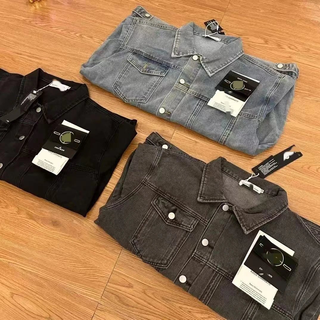 Stone Island Denim Jacket Light Gray Wash Denim-Jacket - 4