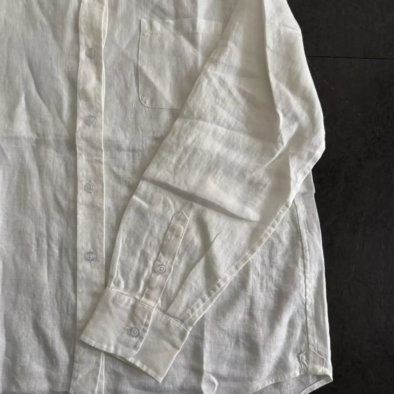 Design Linen Drawstring Waist Pants White - 7