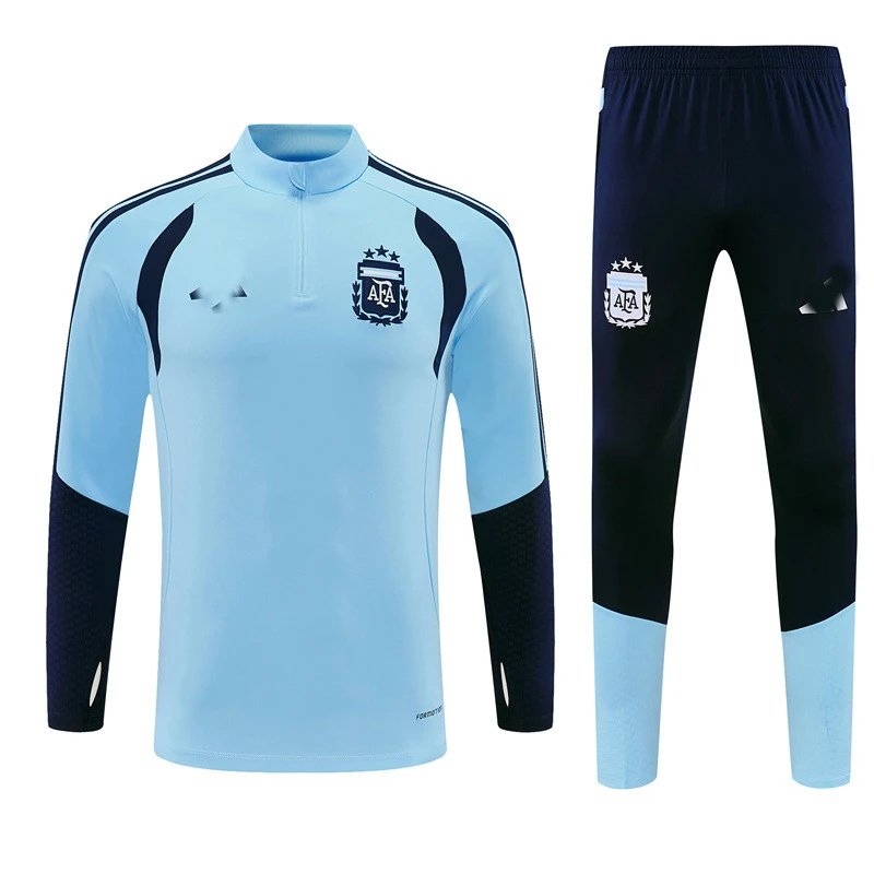 Adidas Argentina National Team Training Set Navy and Light Blue Tracksuit - 3