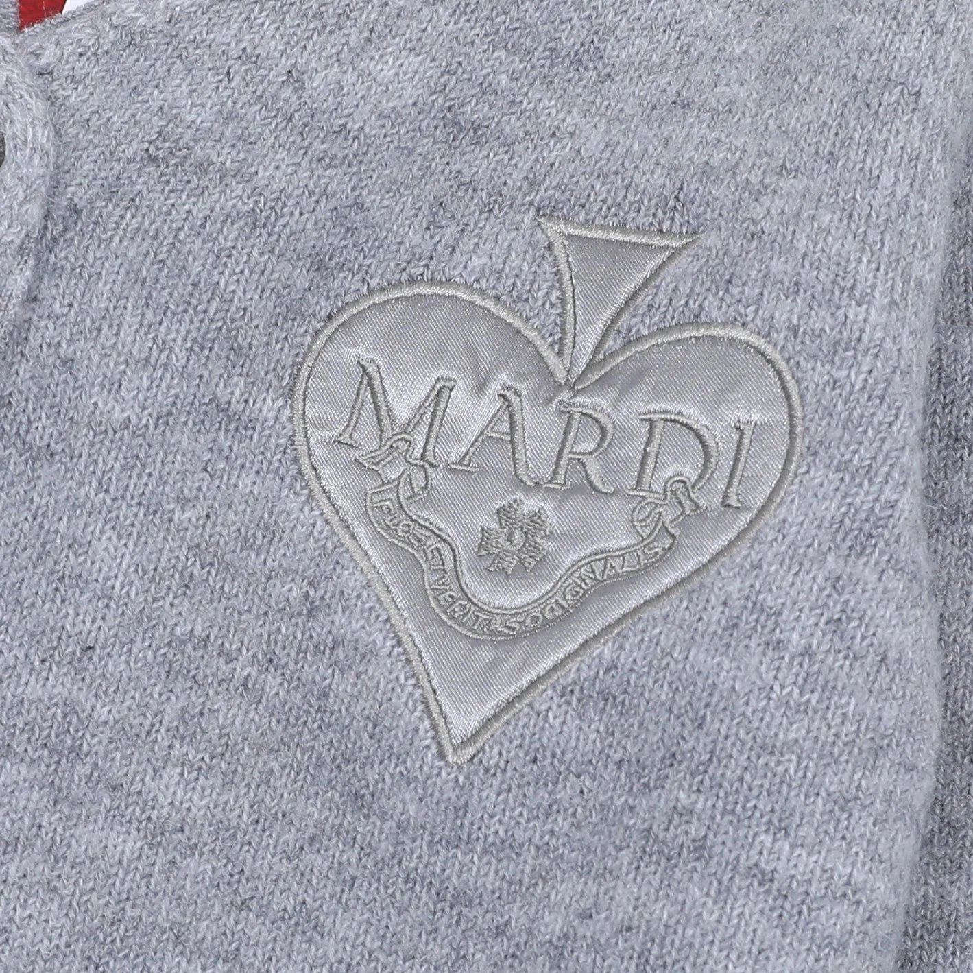 Mardi Mercredi Heart Embroidered Gray Cardigan - 5