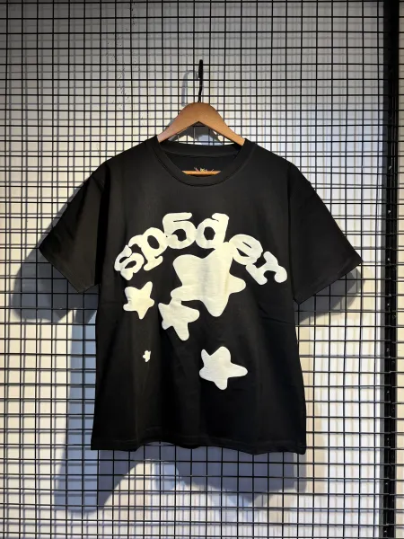 SP5DER Distorted Logo Black T-Shirt - 1