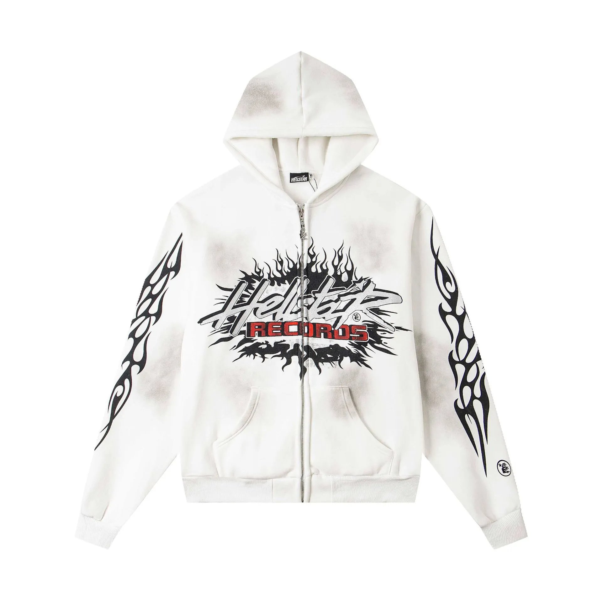 Hellstar Graphic Zip-Up Hoodie Gray - 20