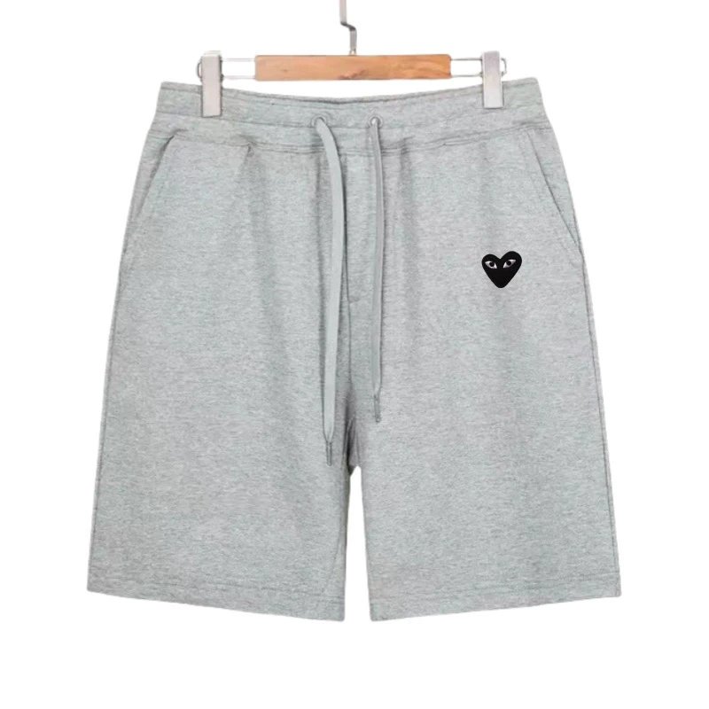 Comme des Garçons Play Heart Embroidered Black Sweat Shorts - 15