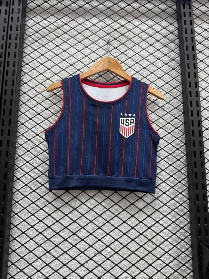 CBF Brasil Performance Crop Top Blue Vest Top - 9