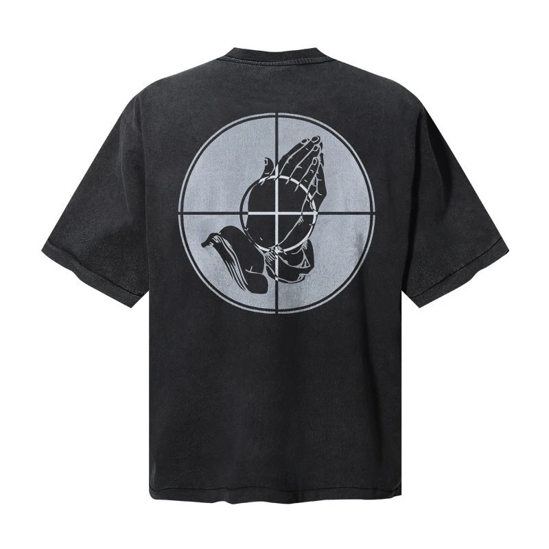 Design Eternal Prayer Target T-Shirt Black T-Shirts - 10