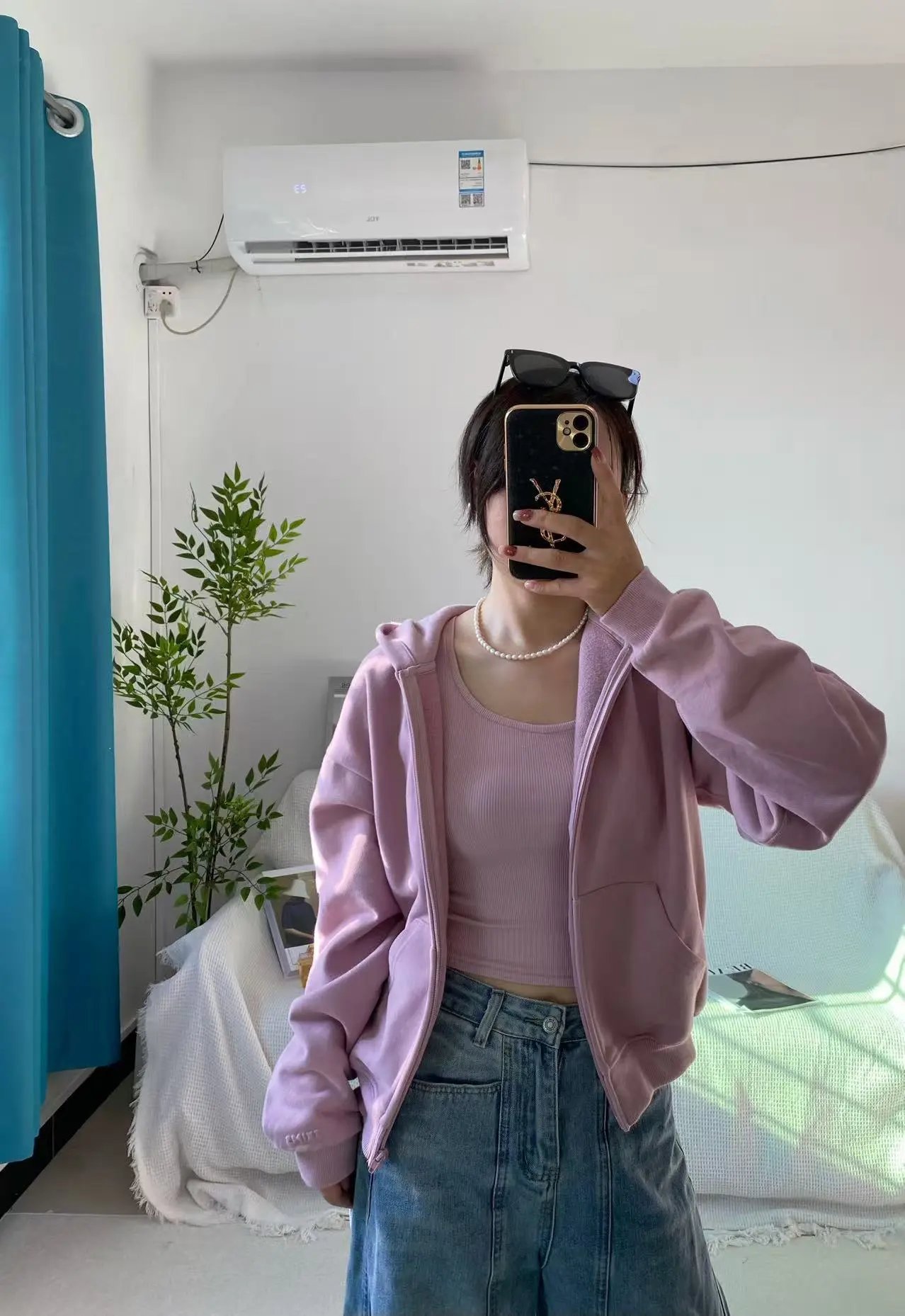Design Ribbed Long Sleeve Crop Top Dusty Pink - 24