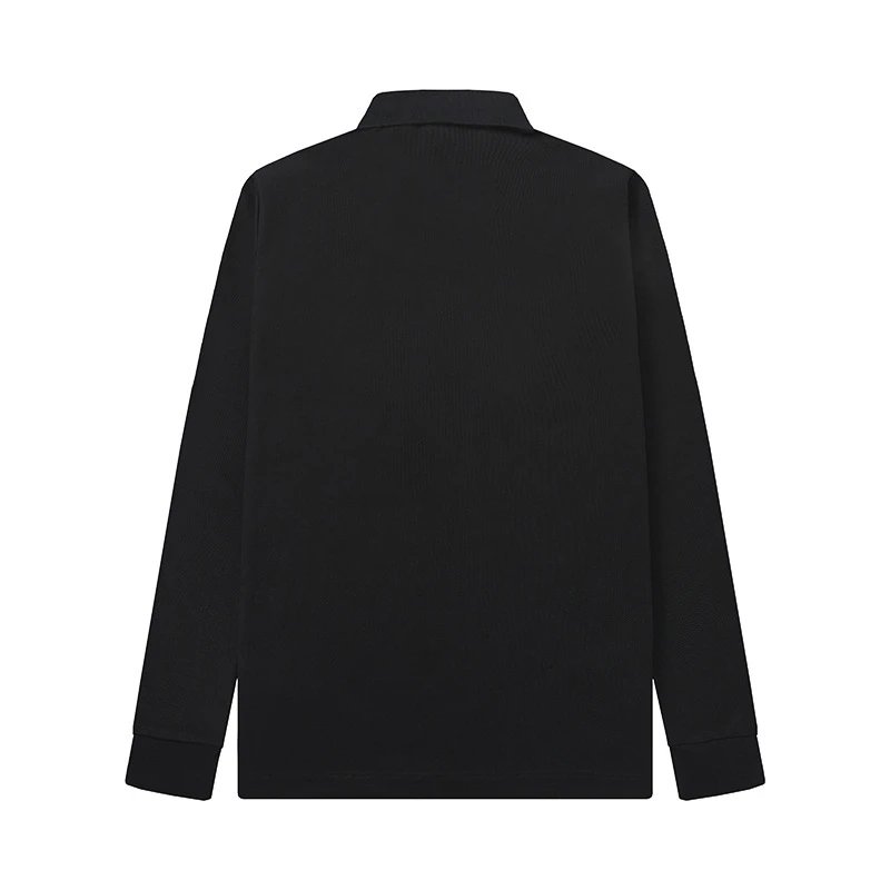 Design Long Sleeve Polo Navy Blue Tops Polo - 7