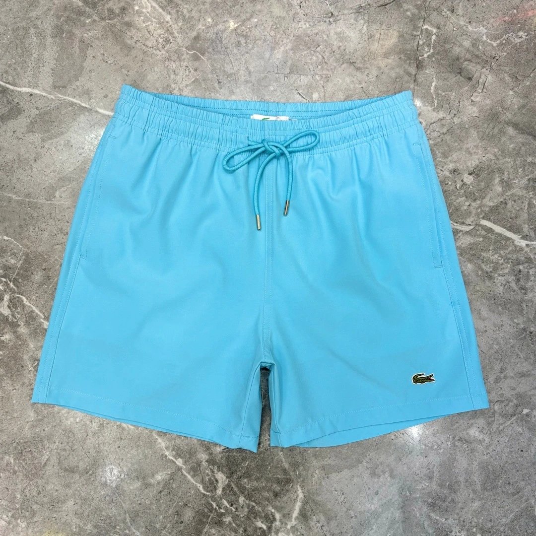 Lacoste All-Over Crocodile Print Drawstring Waist Shorts White - 9