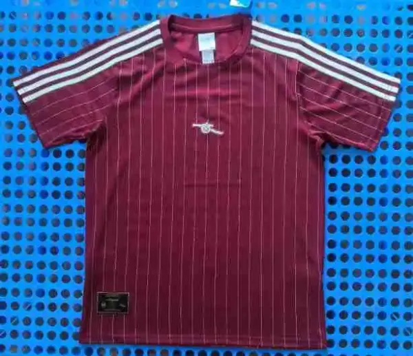 Arsenal FC x Adidas Originals Away Jersey Burgundy Pinstripe Jersey - 1