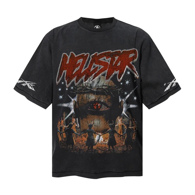 Hellstar Studios Graphic Print Black Oversized T-Shirt - 17