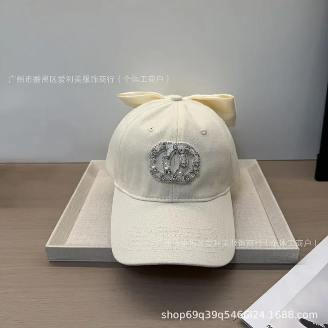 Chanel Hats Rhinestone Double-C Bow Baseball Cap product detail image 2