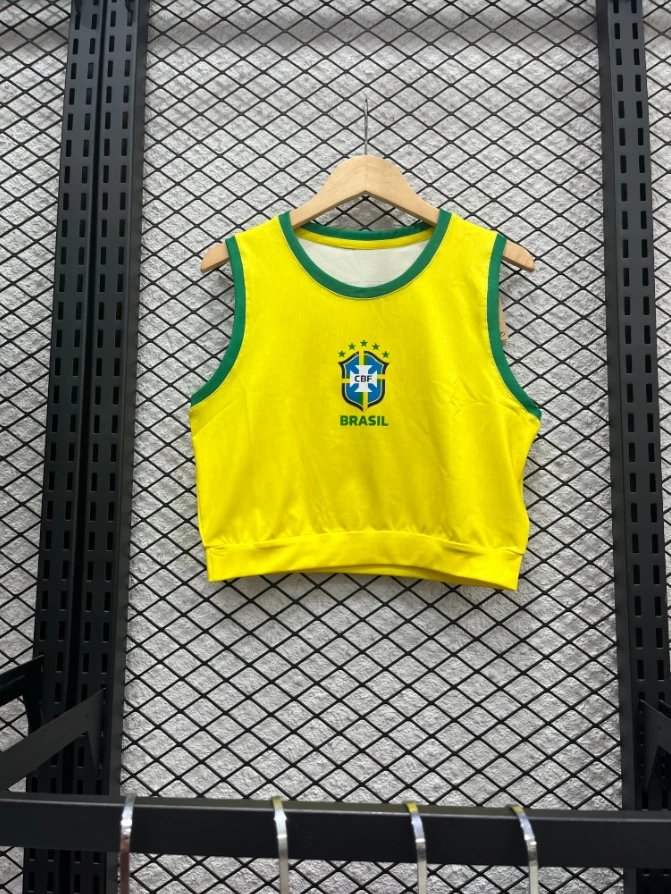 CBF Brasil Performance Crop Top Blue Vest Top - 16