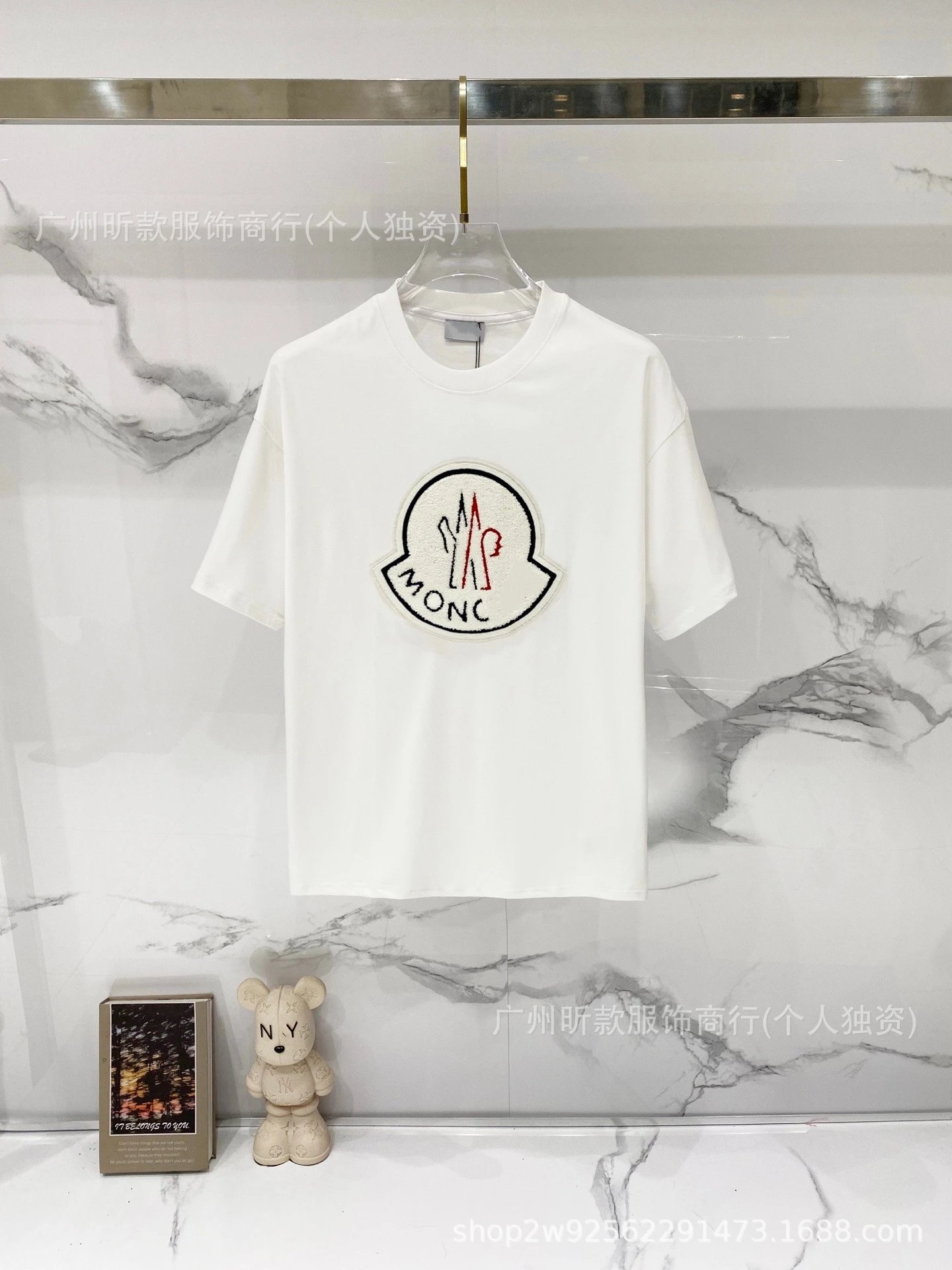 Moncler Logo Print White T-Shirt - 38