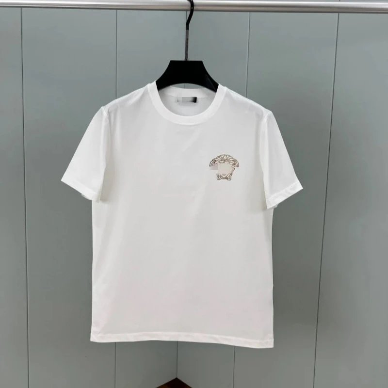 Versace Medusa Head Embroidered White T-Shirt - 7