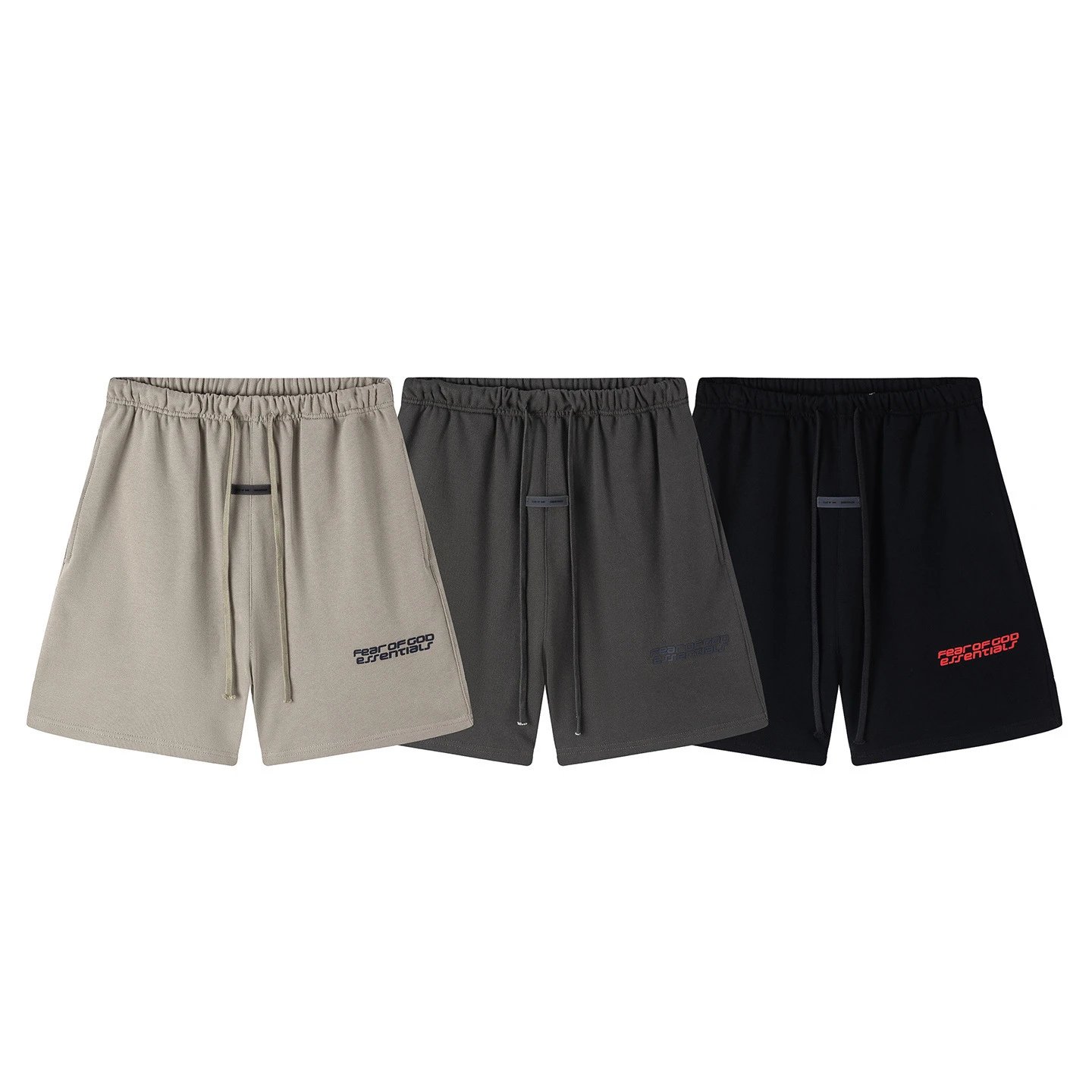Fear of God Essentials Logo-Print Drawstring Shorts Black - 29