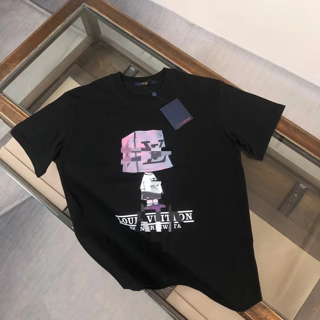 Louis Vuitton Painted Logo Black T-Shirt - 6